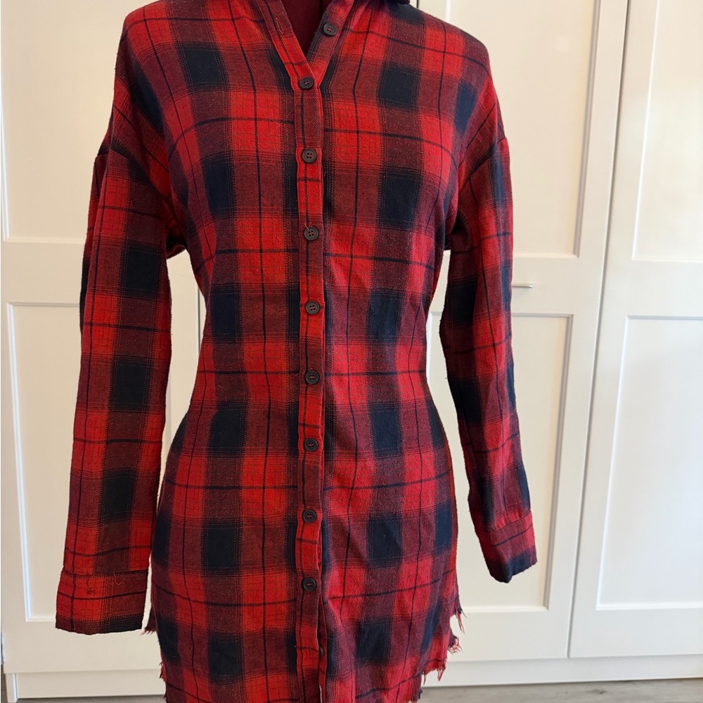 Vici Red and Black Plaid Dress - Picture 3 of 8